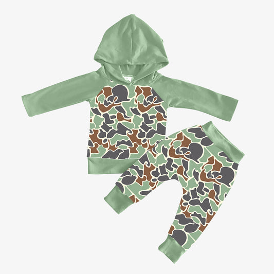 9.14 custom each style moq 5eta 4-6week baby boy clothes camouflage hooded long sleeve pants sets