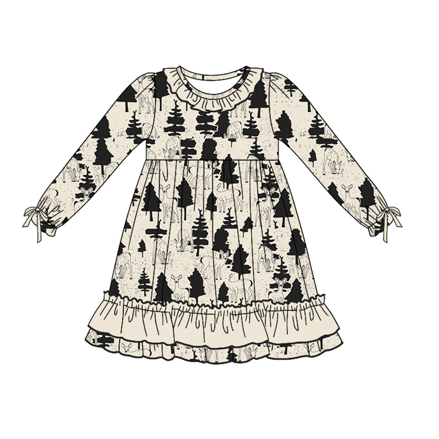 7.31 custom each style moq 5eta 4-6week Sibling Sister Christmas trees baby girls sets and dress and rompers match family design