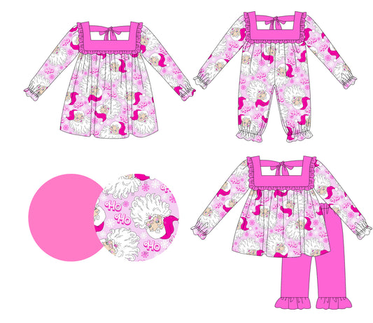 25.5.14 custom each style moq 5eta 4-6week Sibling Sisters Christmas baby girl long sleeve pants sets and dress and rompers match family design