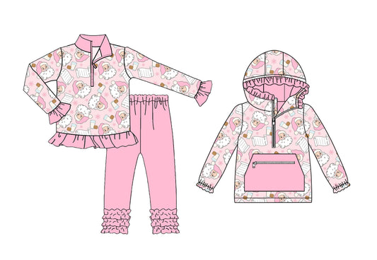 25.8.22 custom each style moq 5eta 4-6week Sibling Sisters Christmas baby girl long sleeve pants sets and top match family design