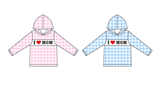25.9.12 custom each style moq 5eta 4-6week Sibling Sisters love mom baby girl boy hooded long sleeve top 2 match family design