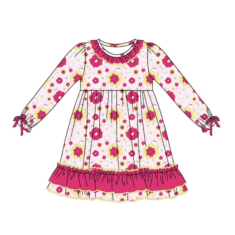 7.23 custom each style moq 5eta 4-6week Sibling Sister floral rose red baby girls sets and dress and rompers match family design