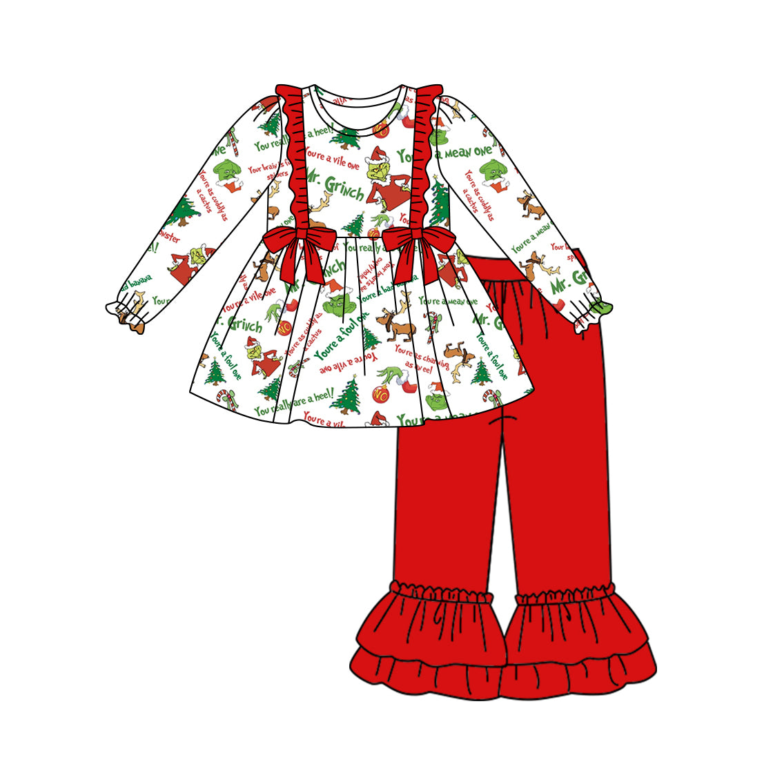 5.31 custom each style moq 5eta 4-6week Sibling Sister christmas trees baby girls outfits and dress and baby romper match family design