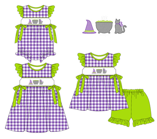 25.5.23 custom each style moq 5eta 4-6week Sibling Sisters cat baby girl short sleeve shorts sets and dress and rompers match family design