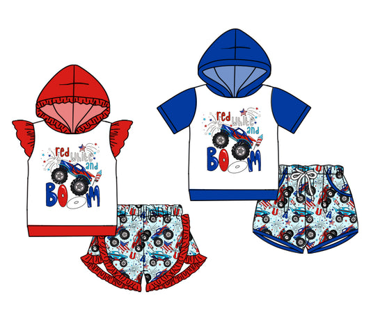 4.17 custom each style moq 5eta 4-6week Sibling Sister baby boy short sleeve set 1 and set 2 match design