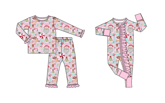 25.8.28 custom each style moq 5eta 4-6week Sibling Sisters Christmas baby girl clothes long sleeve pants sets and romper match family design