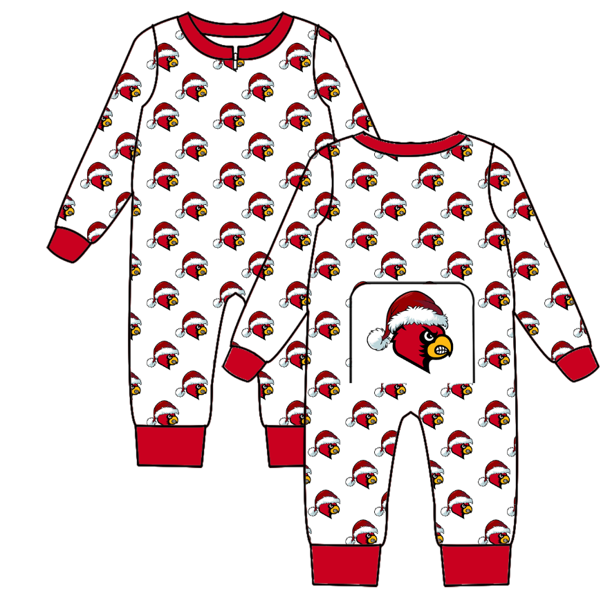 Custom moq 5 eta 6-8weeks Christmas hat bird red team long sleeve boy romper