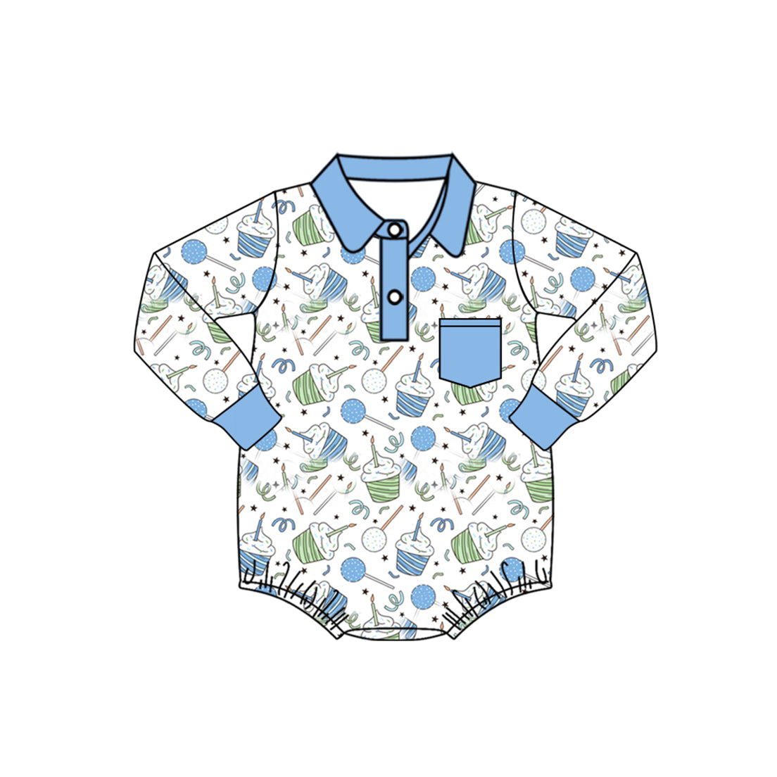6.4 custom each style moq 5eta 4-6week Sibling Sister ice creaam blue boys pajamas outfits and baby romper match family design