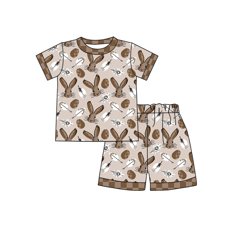 10.15 custom each style moq 5eta 4-6week Sibling Sister rabbit baby boys short sleeve shorts sets and rompers match design