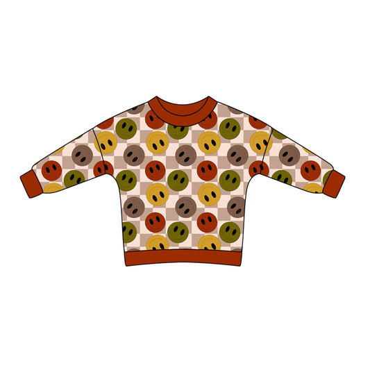 8.26 custom each style moq 5 eta 4-6week Sibling Sister baby girls clothes smiley long sleeve top and long sleeve romper match family design