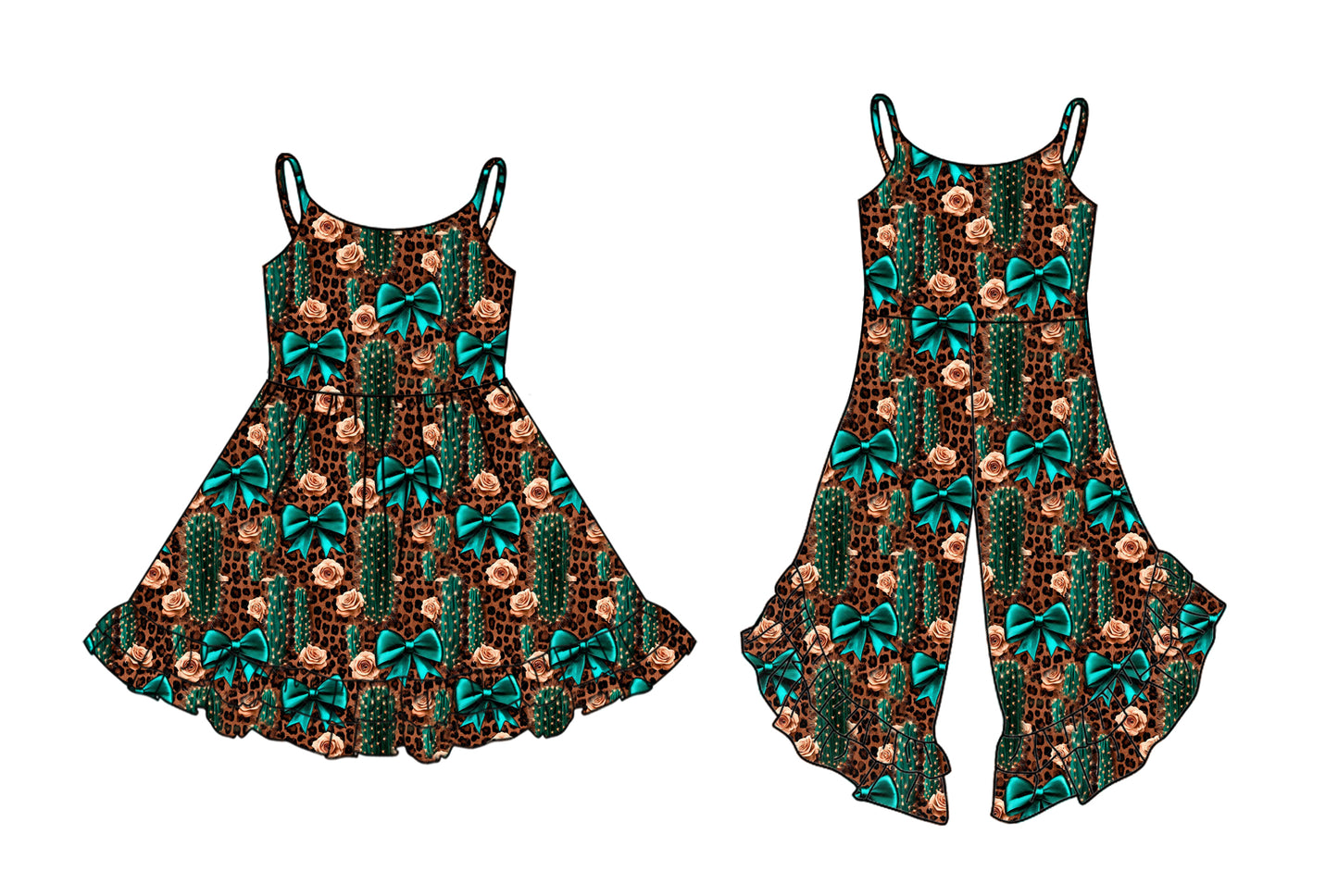 2.25 custom each style moq 5eta 4-6week Sibling Sister bow floral catcus baby girl dress and jumpsuit match family design
