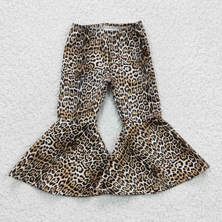 RTS NO MOQ Solid color leather flared pants