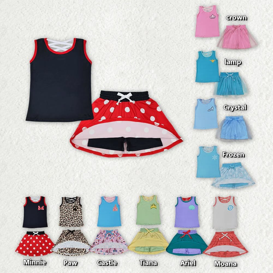 RTS NO MOQ Sibling Cute Clothes  baby girls clothes  short Sleeve skirts sets