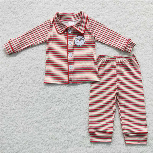 RTS NO MOQ（In Stock ) BLP0221 Embroidered Christmas long sleeve pants set