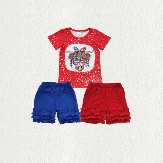 RTS NO MOQ baby girls Clothes short sleeve shorts Sets