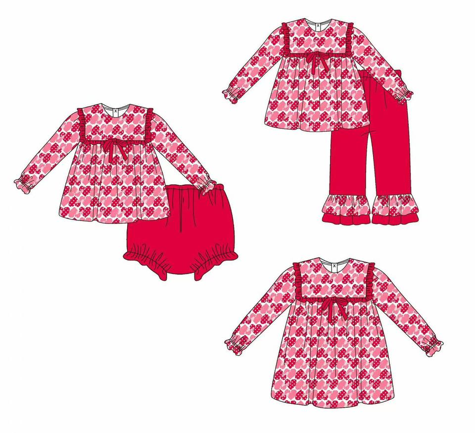 Custom moq 5 each style eta 6-7weeks baby gir clothes long sleeve pants and brief sets and dress-25.8.4