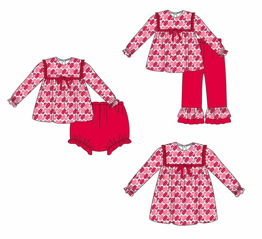 Custom moq 5 each style eta 6-7weeks baby gir clothes long sleeve pants and brief sets and dress-25.8.4