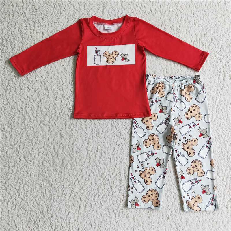 Milk & Cookie Brother Collection - Baby Boys Christmas Romper & Cookie Milk PJ Pants Set