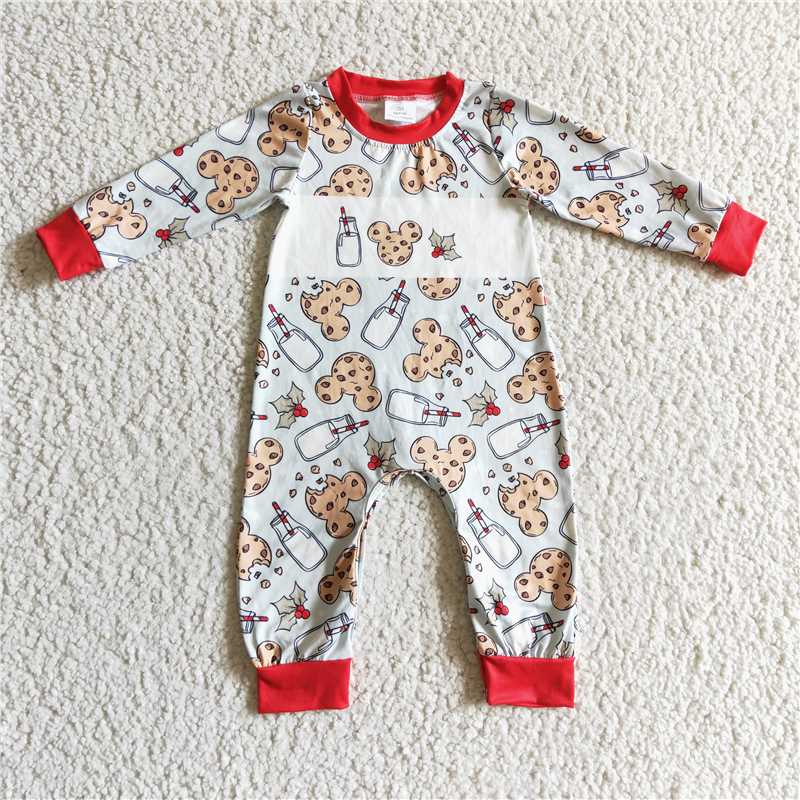 Milk & Cookie Brother Collection - Baby Boys Christmas Romper & Cookie Milk PJ Pants Set