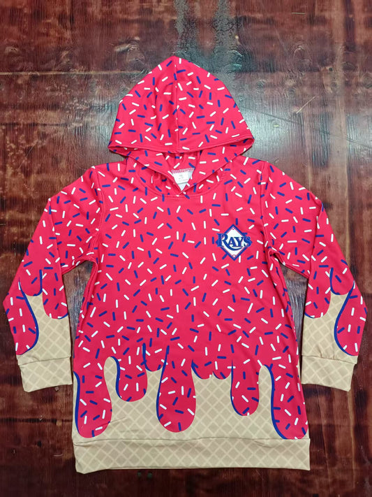 Custom moq 3 eta 6-7weeks kids clothes team watermelon red hooded long sleeve top-25.5.9