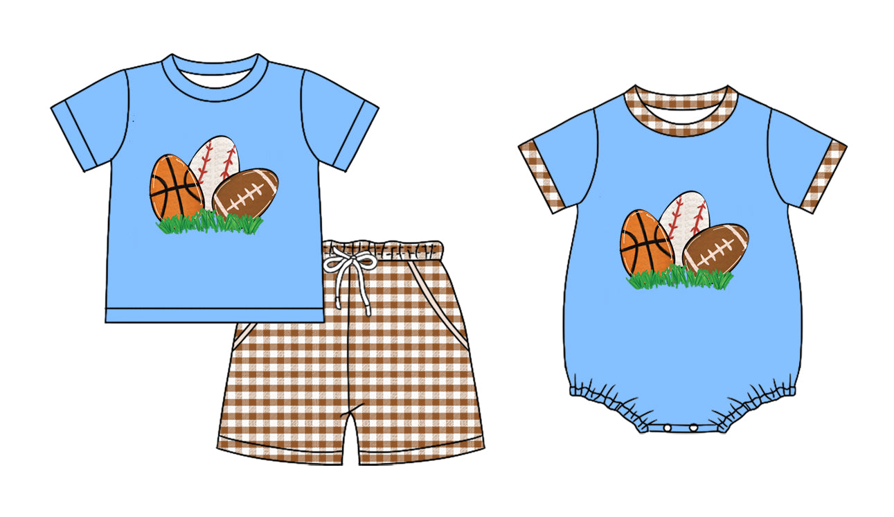 25.11.8 custom each style moq 5 eta 6-8 week Sibling Sister baseball baby boy short sleeve shorts sets and boy rompers match family design