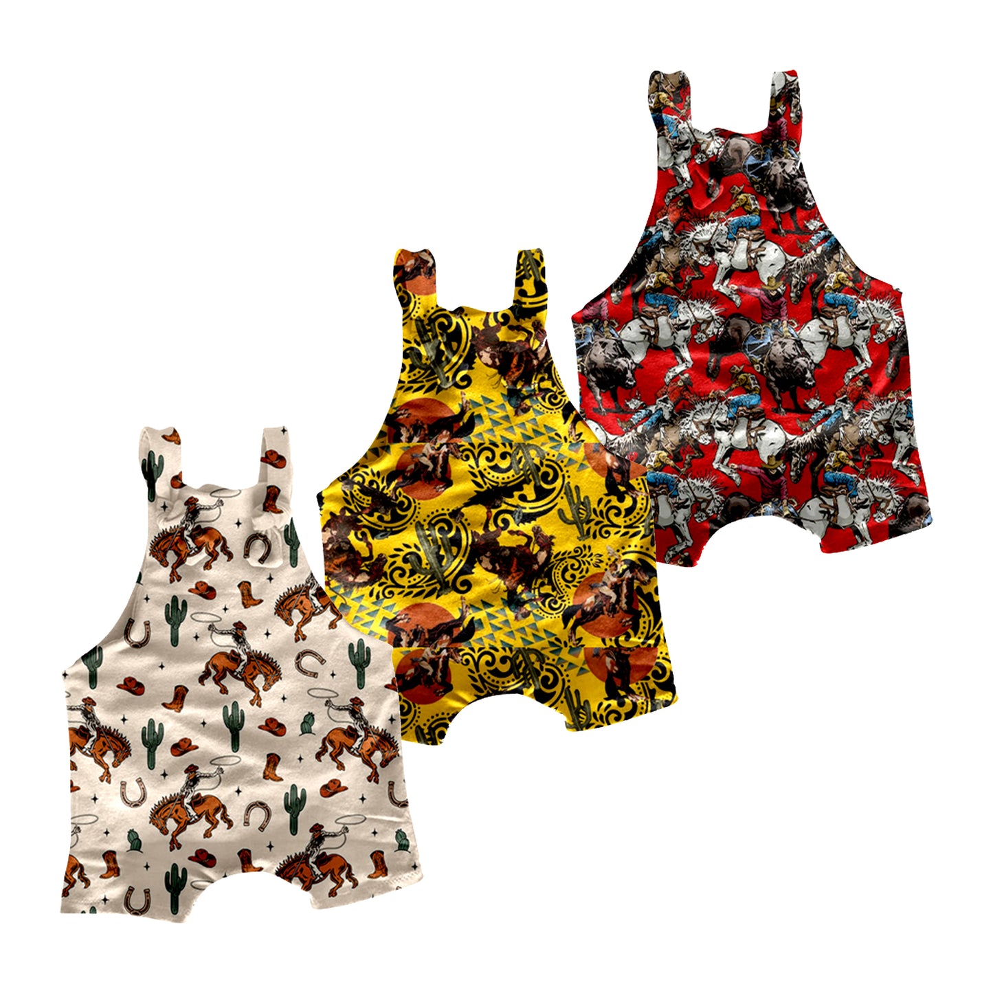 12.23 custom each style moq 5eta 4-6week Sibling Sister riding horse baby suspender jumpsuit 1 and jumpsuit 2 and jumpsuit 3 match design