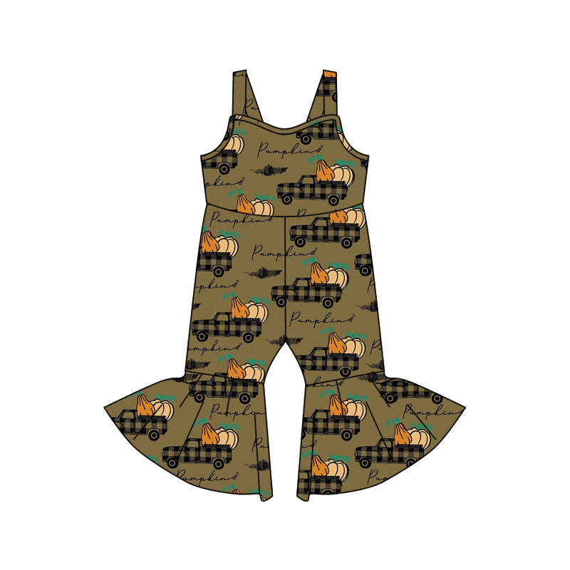 8.15 custom each style moq 5eta 4-6week baby girls clothes pumpkin suspender jumpsuit