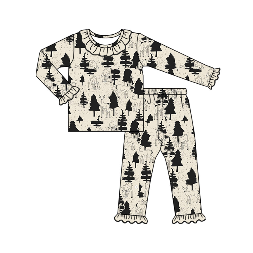 7.31 custom each style moq 5eta 4-6week Sibling Sister Christmas trees baby girls sets and dress and rompers match family design