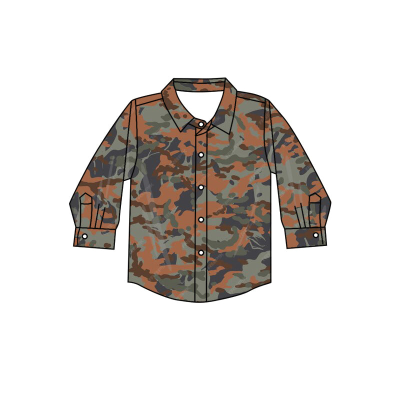 7.24 custom each style moq 5 eta 4-6week baby boys clothes camouflage long sleeve top