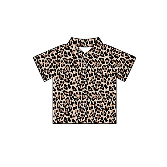 10.3 custom each style moq 5 eta 4-6week baby girls clothes leopard short sleeve top