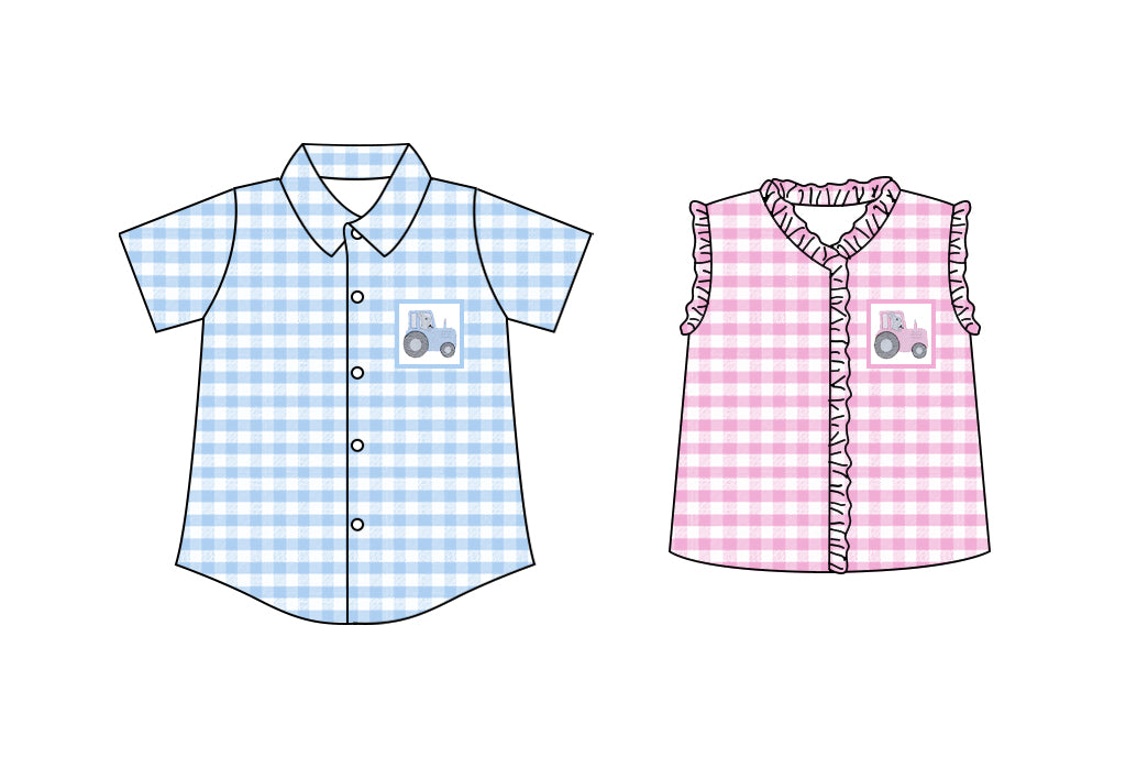 25.10.23 custom each style moq 5 eta 6-8 week Sibling Sister baby girl boy short sleeve top 2 match family design