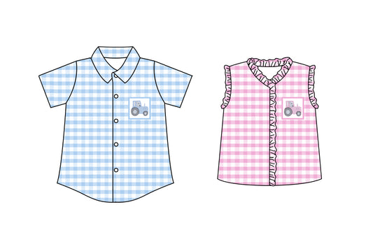 25.10.23 custom each style moq 5 eta 6-8 week Sibling Sister baby girl boy short sleeve top 2 match family design