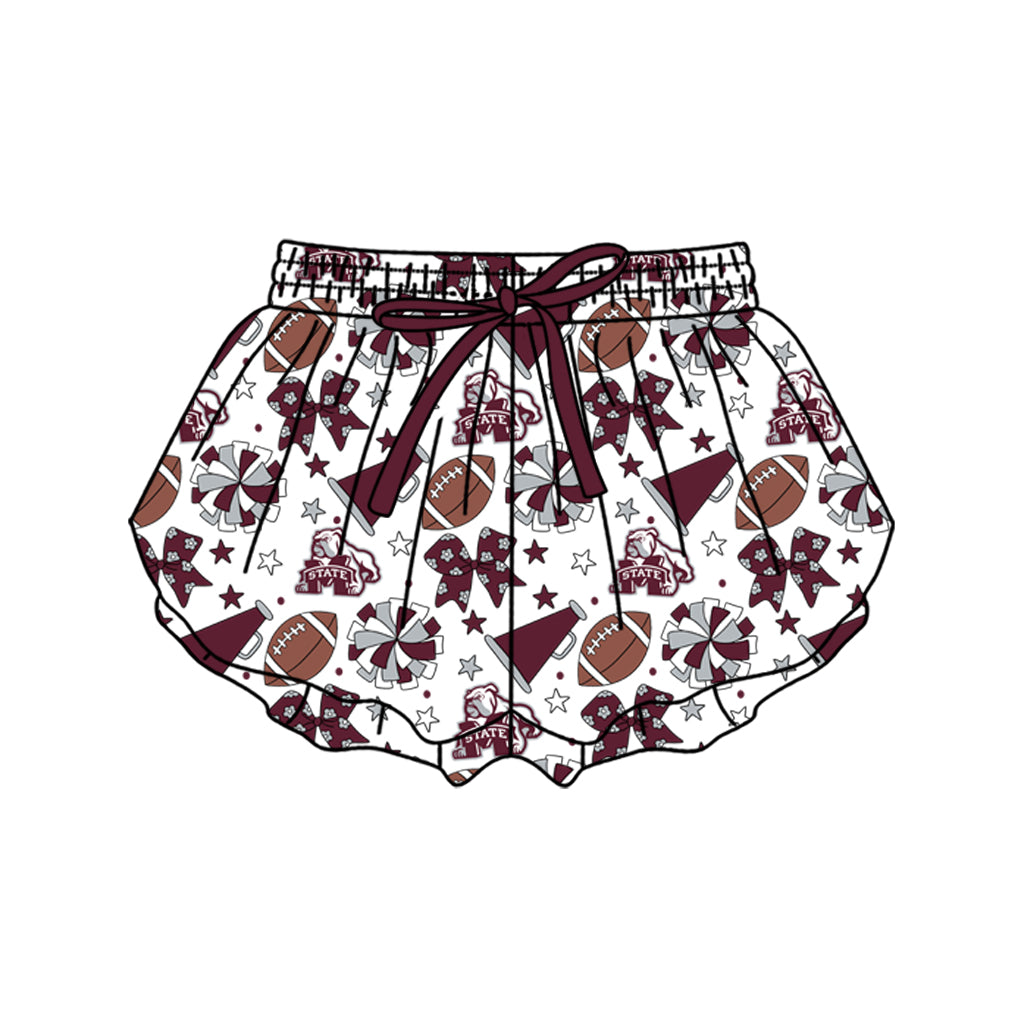 Custom moq 5 mix size milk silk summer teams Baby Girls Stars Bows Yoga Active Ruffle Shorts Bottom for Kids