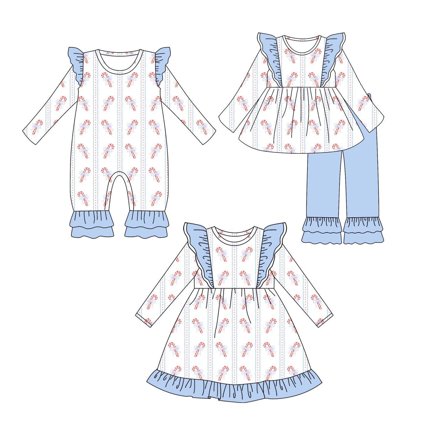 25.6.17 custom each style moq 5eta 4-6week Sibling Sisters Christmas baby girl long sleeve pants sets and dress and rompers match family design