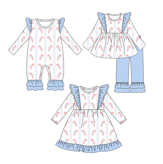 25.6.17 custom each style moq 5eta 4-6week Sibling Sisters Christmas baby girl long sleeve pants sets and dress and rompers match family design