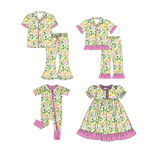 25.9.17 custom each style moq 8 eta 6-8week Sibling Sister bow baby short sleeve pants seta and dress and romper and adult set match design