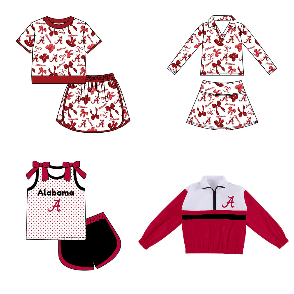 Custom moq 5 mix size milk silk summer teams Girls Polka Dot Sleeveless Top Shorts Set Red  Top Skirt Short Set Long Sleeve Pullover Tops