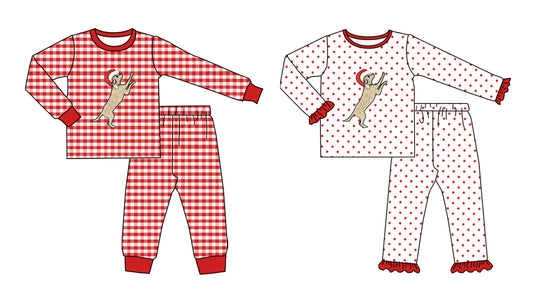 25.7.22 custom each style moq 5eta 4-6week Sibling Sisters Christmas baby boy long sleeve pants sets 1 and sets 2 match family design