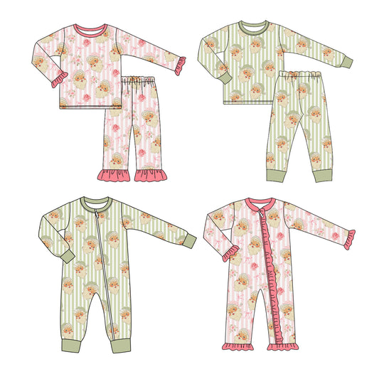 25.6.20 custom each style moq 5eta 4-6week Sibling Sisters Christmas baby girl long sleeve pants sets 1 and sets 2 and romper 1 and romper 2 match family design