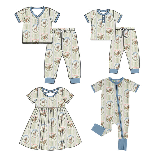 4.28 custom each style moq 5eta 4-6week Sibling Sister short sleeve pants sets and adult sets and dress and romper match design