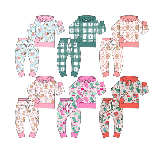 25.5.25 custom each style moq 5eta 4-6week Sibling Sisters Christmas baby girl long sleeve pants sets 1 and sets 6 match family design