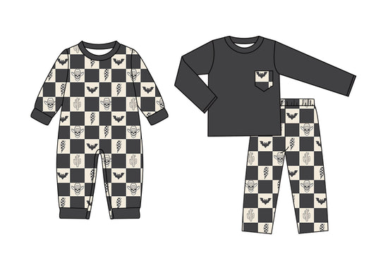 25.7.11 custom each style moq 5eta 4-6week Sibling Siste bat baby boy long sleeve pants sets and rompers match family design