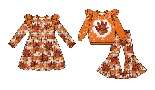 25.6.25 custom each style moq 5eta 4-6week Sibling Sisters turkey baby girl long sleeve pants sets and dress match family design