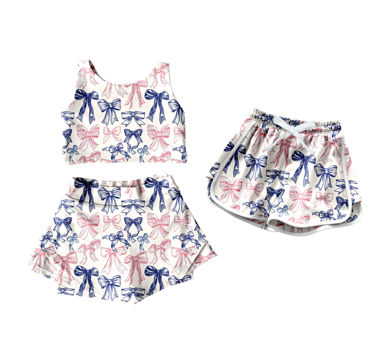 25.12.26 custom each style moq 5 eta 6-8week Sibling Sister bow baby short sleeve shorts sets and shorts match design