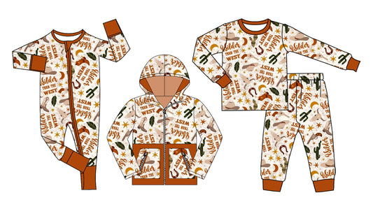 25.8.20 custom each style moq 5eta 4-6week Sibling Sisters wild boots baby boy long sleeve pants sets and romper and top match family design