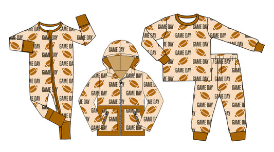 25.8.28 custom each style moq 5eta 4-6week Sibling Sisters GAME DAY rugby baby boy long sleeve pants sets and romper and top match family design