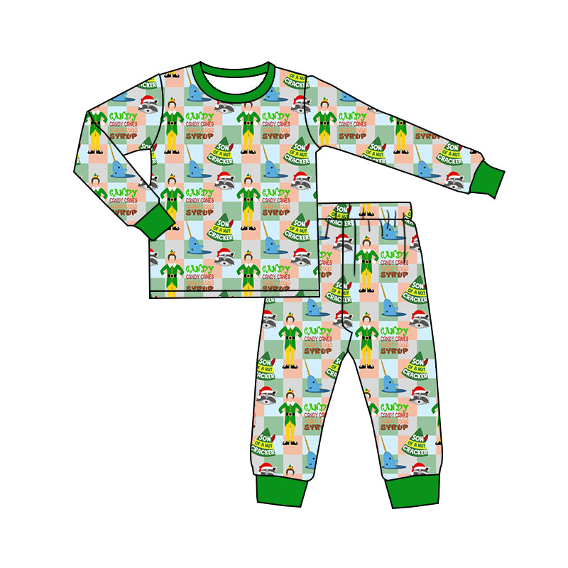 6.29 custom each style moq 5eta 4-6week Sibling Sister Christmas green baby boys sets and dress and rompers match family design