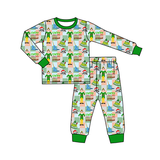 6.29 custom each style moq 5eta 4-6week Sibling Sister Christmas green baby boys sets and dress and rompers match family design