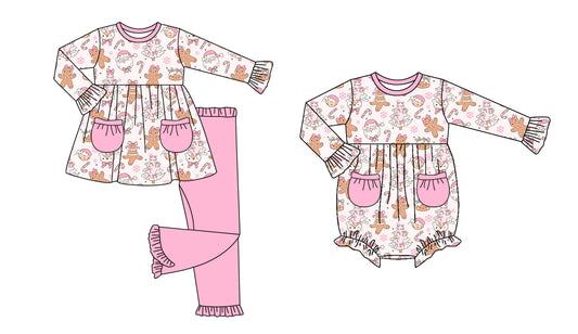 25.5.8 custom each style moq 5eta 4-6week Sibling Sisters Christmas baby girl long sleeve pants sets and rompers match family design