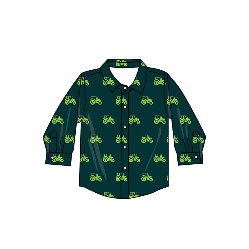 9.6 custom each style moq 5 eta 4-6week baby boys clothes green button long sleeve top